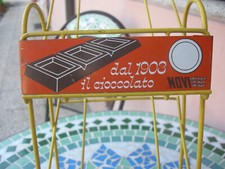 RARO ESPOSITORE DA BANCO IN FERRO PUBBLICITARIO CIOCCOLATO NOVI anni '60