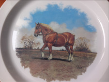 Assiette porcelaine Leader Vaisselle décorée avec un dessin de cheval