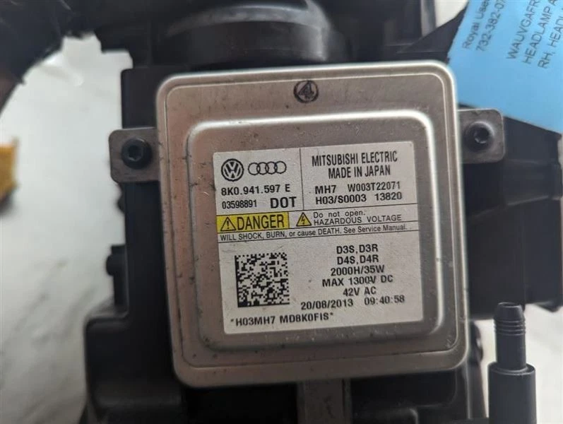 Faro pasajero xenón HID autoajustable Opt 8Q3 se adapta a 13-17 AUDI A5 Foto 4 de 4