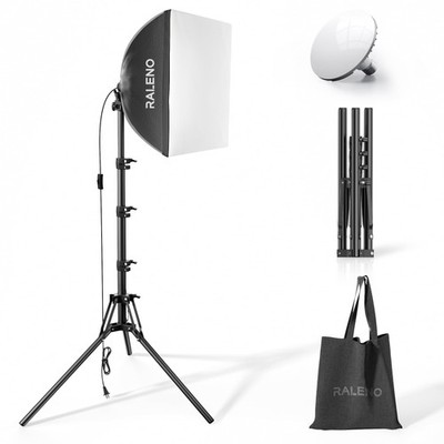 RALENO Softbox Photography Lighting Kit, 16'' x PS075, Black
