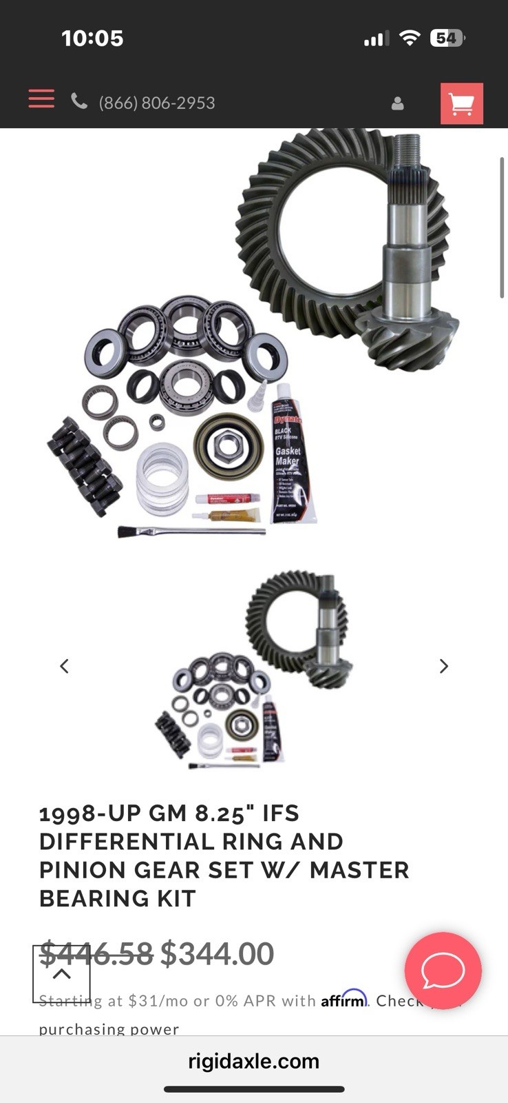 Rigid Axle 4:10 Gear Front for A Gm 8.25 Ifs with Complete Install Kit New