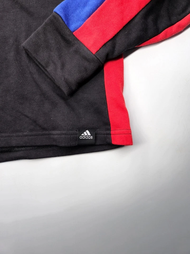 Adidas Hoodie Black Red Blue Badge Of Sport Sweatshirt Size S - Bild 4 von 4