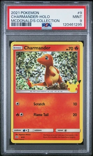 PSA 9 - 2021 POKEMON MCDONALD'S COLLECTION #9 CHARMANDER - HOLO