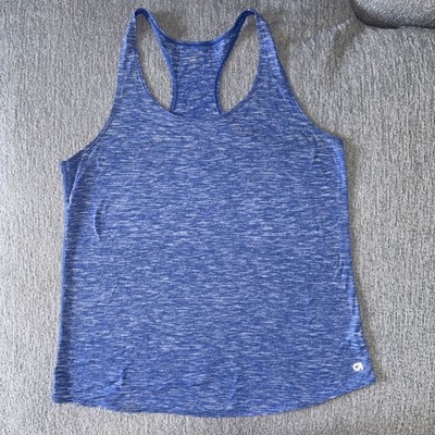 Half it Women s Large Heather Blue RacerBack Tank Top