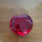 Red Heart Shaped Glass Paperweight In Felt Lined Box 2.5" Valentine's — photo 7