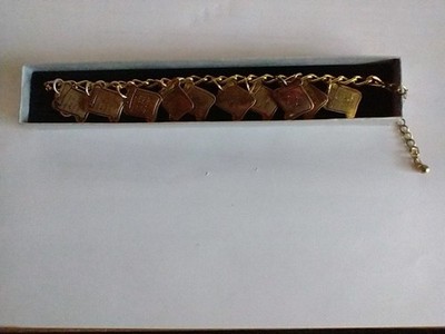 Gold Tone Charm Chain Braclet + FREE Gift