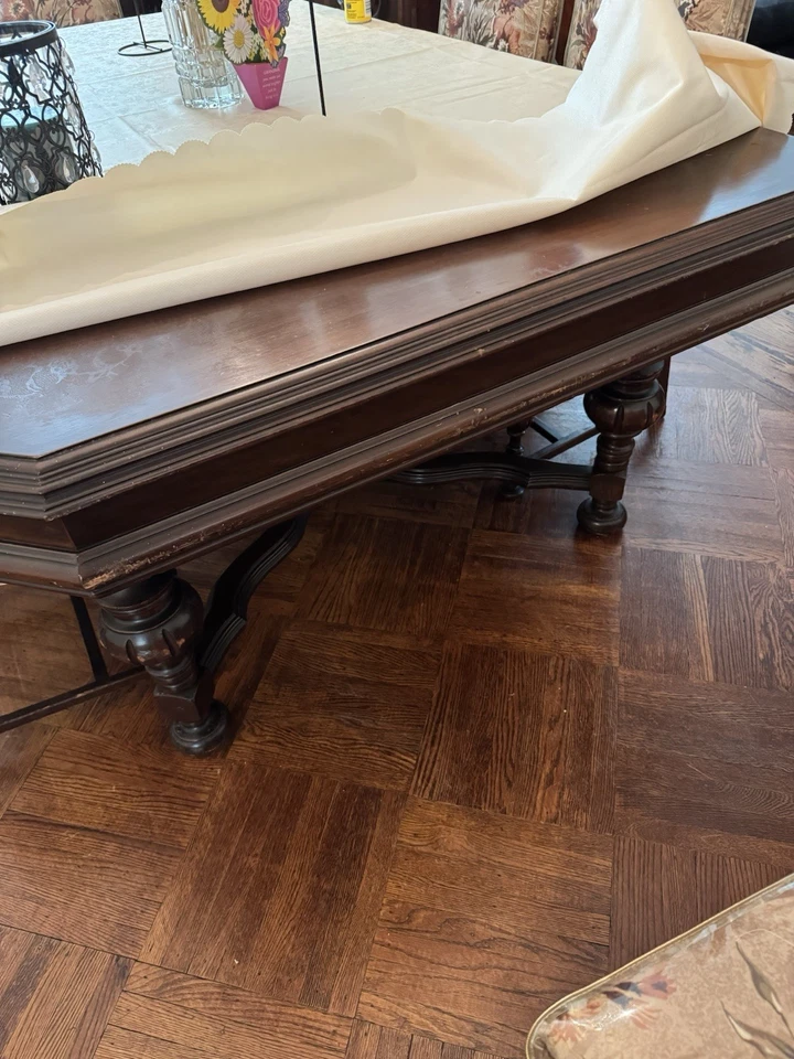 Antiguo Juego de 6 Sillas de Comedor Una Hoja En Mesa Buen Estado Ver Fotos Foto 4 de 4