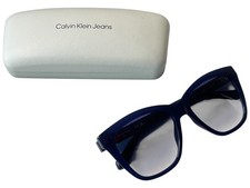 Women's Calvin Klein CK Dark Navy Blue Gradient Tint Lenses Sunglasses with Case