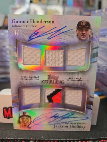 2025 Topps Sterling Gunner Henderson Jackson Holiday Dual Auto 1/1 Game Used...