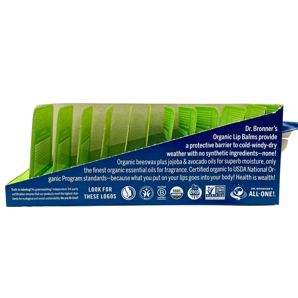 Dr. Bronner’s Organic Lemon Lime Lip Balm 0.15oz (12 Pack) - Image 2 of 4