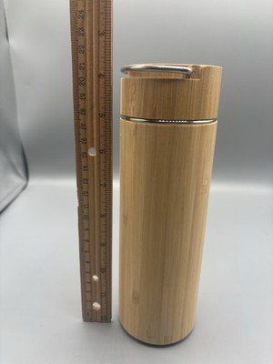 Stainless Steel Bamboo Travel Thermos Portable Tea Infuser and Stainless Handles