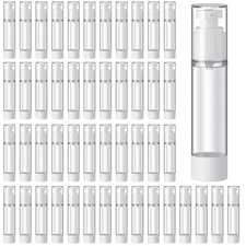 Sabary 60 Pcs Clear Airless Pump Bottles Refillable Cosmetic Travel Size Disp...