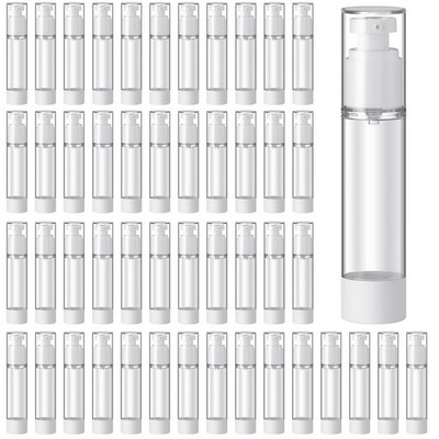 Sabary 60 Pcs Clear Airless Pump Bottles Refillable Cosmetic Travel Size Disp...