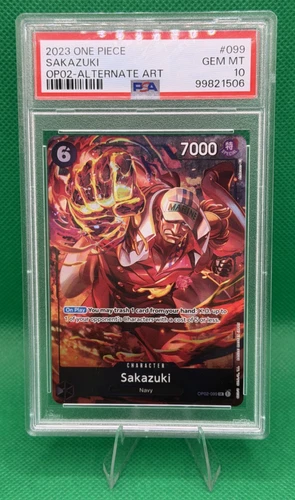 One Piece CCG Sakazuki Alt Art OP02-099 Paramount War PSA 10 GEM MINT 💎