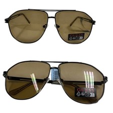 NWT GUESS Mens Sunglasses GO00096 08G Gunmetal/Brown-small defect