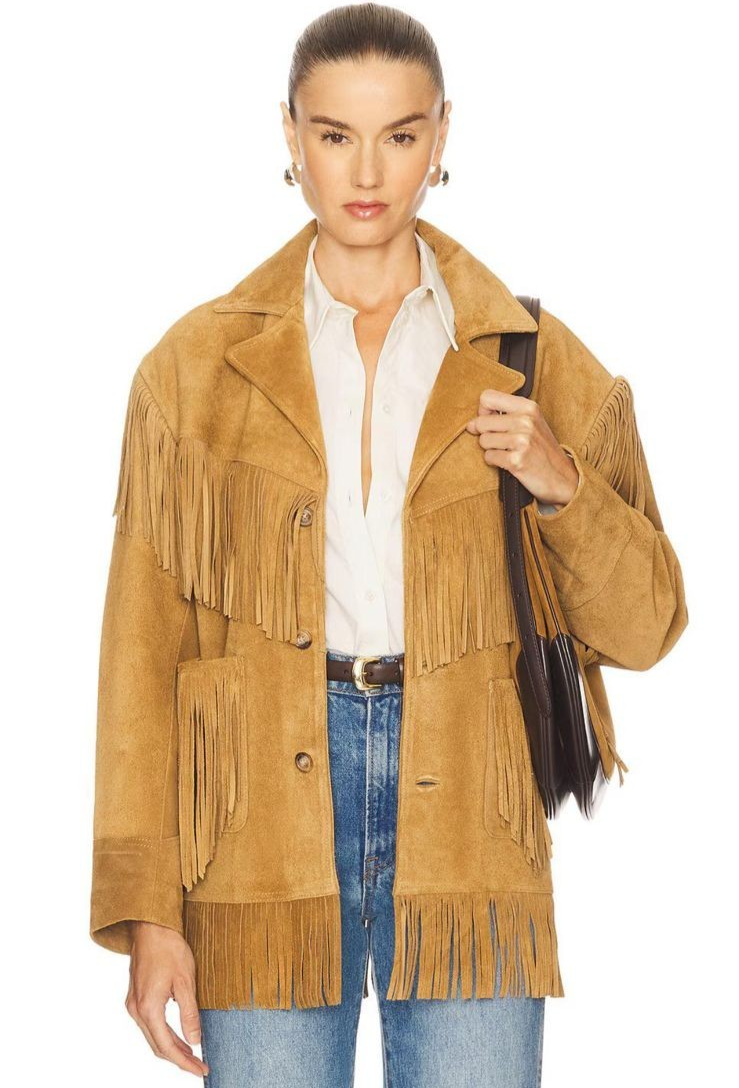 Women & Girls Western Suede Cowhide Leather Style Jacket Women Leather Jacket
