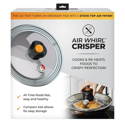 #ad Air Whirl Crisper Lid Stainless Steel amp; Tempered Glass Fits 10 12 inch Pans $14.88