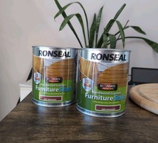 Ronseal Hardwood Garden Furniture Stain 750ml  Deep Mahogany X2