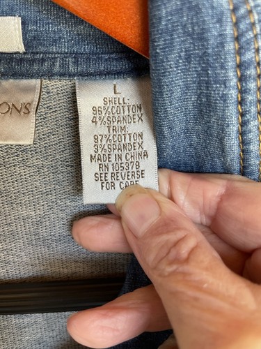 Draper’s & Damon’s Blue Denim Look Stretch Cotton Zip Up Jacket Pockets Coat - Picture 3 of 23