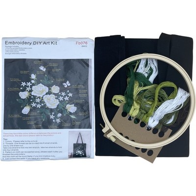 Stickerei DIY Kunst Kit mit Reifen und Fäden Blumenmuster