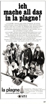 3w22666/ Reklame / Werbung aus 1968   LA PLAGNE   Zentrum des Ski-Sports