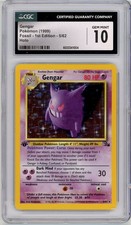 Pokemon Gengar #5 Fossil 1st Edition Holo CGC 10 Gem Mint