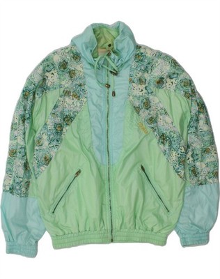 COLMAR Womens Oversized Windbreaker Jacket US 4 XS Green Floral Polyamide CV07