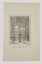 Siena Sacrestia della Cattedrale Dolfino Litografia originale 1852