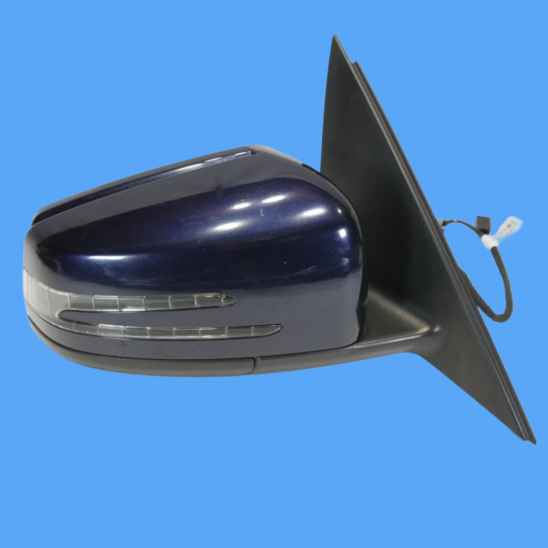 🟦12-14 Mercedes W204 C250 C300 Front Right Side Mirror Rear View Door Blue 890