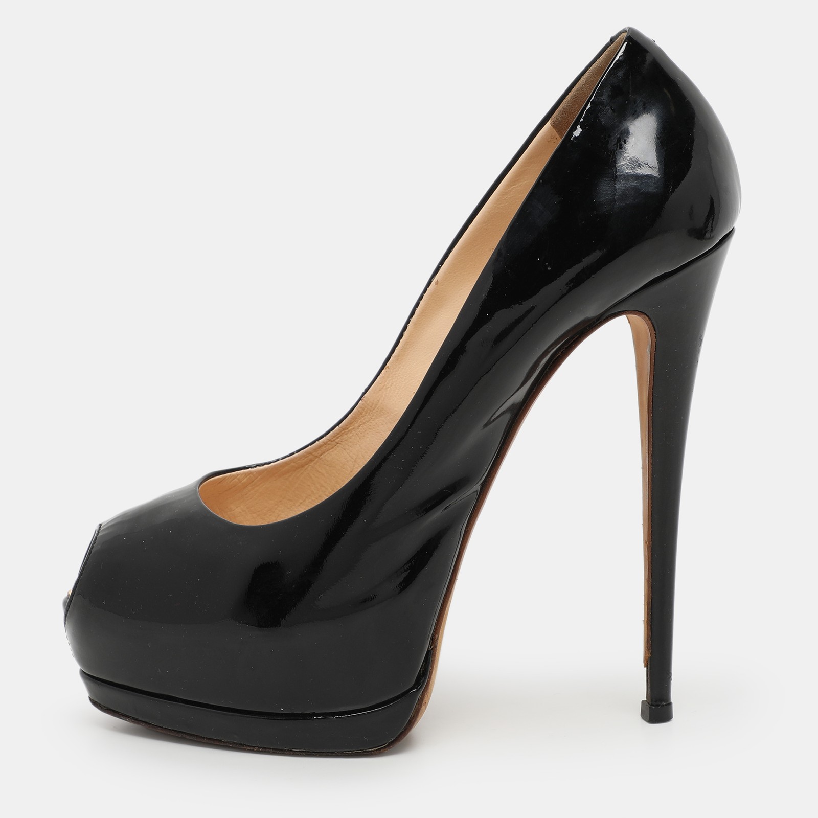 Giuseppe Zanotti Black Patent Leather Platform Pumps Size 39