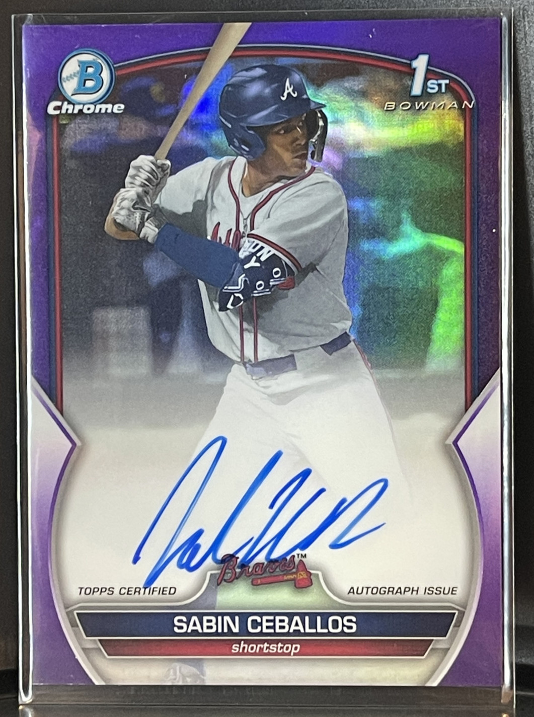 2023 Bowman Draft Chrome SABIN CEBALLOS Auto Purple Refractor /250 #CDA-SC