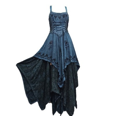 Übergröße Bohemian doppellagiges Korsett Festival Kleid Vintage-inspirierter Saum