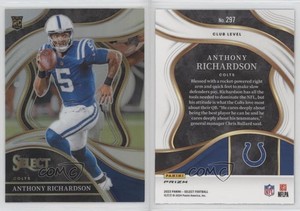 2023 Panini Select Club Level Silver Prizm Anthony Richardson #297 Rookie RC