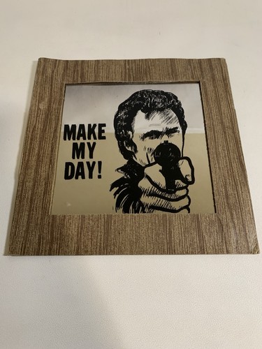 Vintage 1980s Clint Eastwood Dirty Harry "Make My Day" Carnival Mirror
