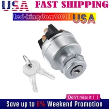 Universal Ignition Key Starter Switch w/ 2 Keys For Car Tractor Trailer 12V-24V
