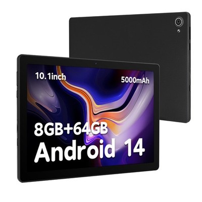 Tablet 10.1 inch Android 14 Tablet 8+64GB RAM Quad Core 1280×800 IPS WIFI HD