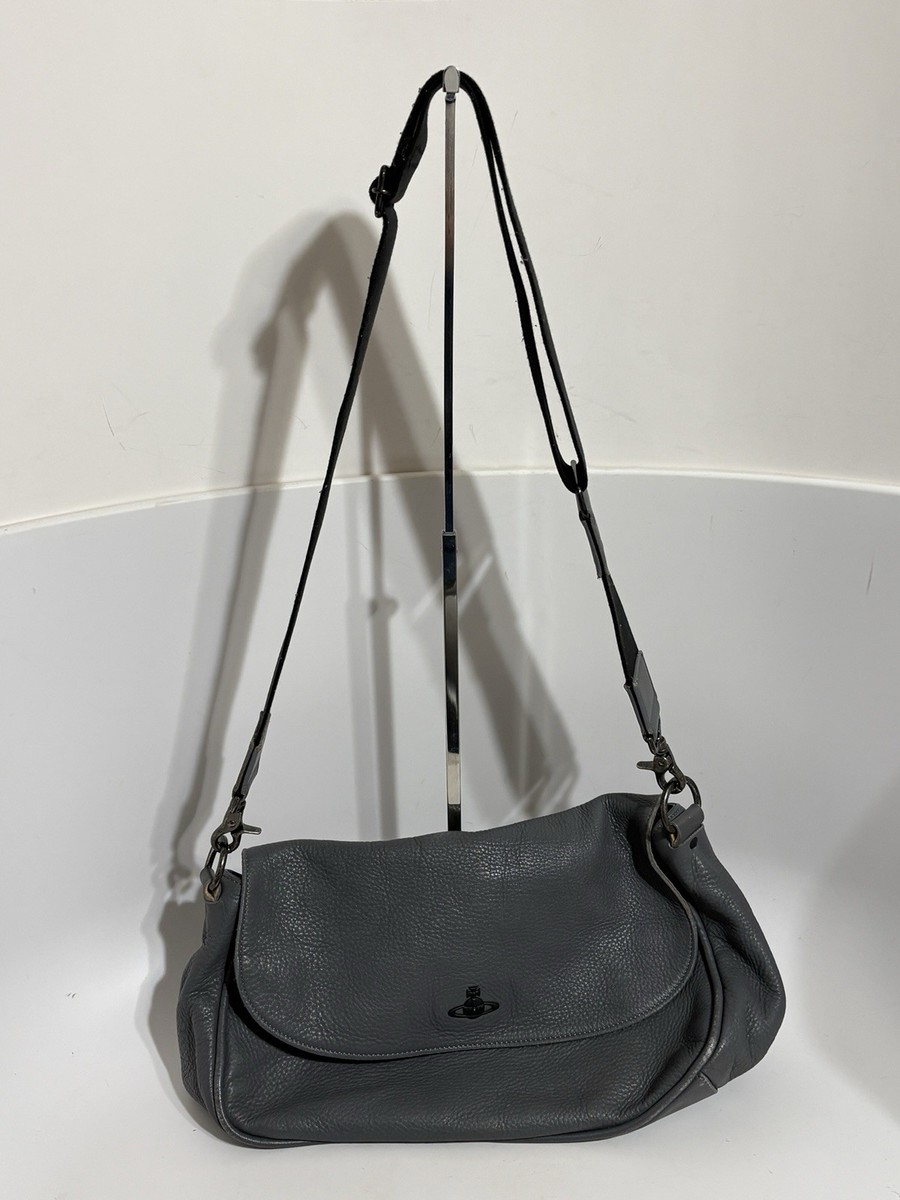 Vtg Vivienne Westwood Grey Leather Orb Logo Shoulder Bag | eBay