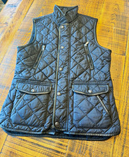 Polo Ralph Lauren Black Quilted Vest M Zip/Bu...