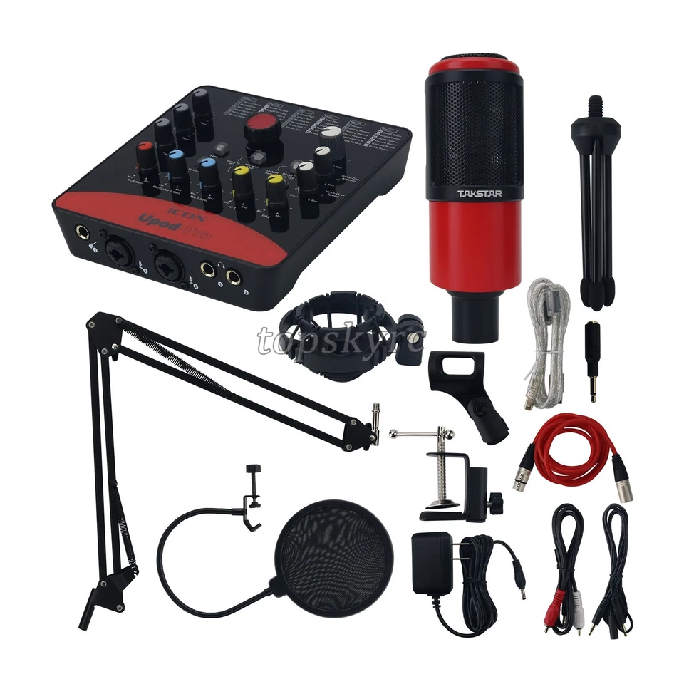 ICON UPOD PRO USB Soundkarte + PC-K320 Mikrofon + Mikrofonarm + Stativständer - Bild 4 von 4