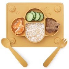 Mustard Suction Plates for Baby Placemat Silicone Baby Plates Baby Dishes