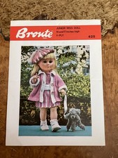Dolls Clothes Knitting Patterns 4ply Skirt Jumper Beret 14+17” Doll Brontë 425