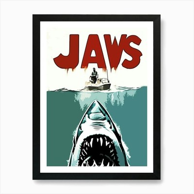 Jaws Filmposter 2 Kunstdruck gerahmt Wandbild Poster Leinwanddruck Bild