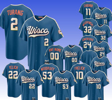 Custom Men's/Youth Brewers Mineral Blue 2026 City Connect Stitched JerseyS - 5XL