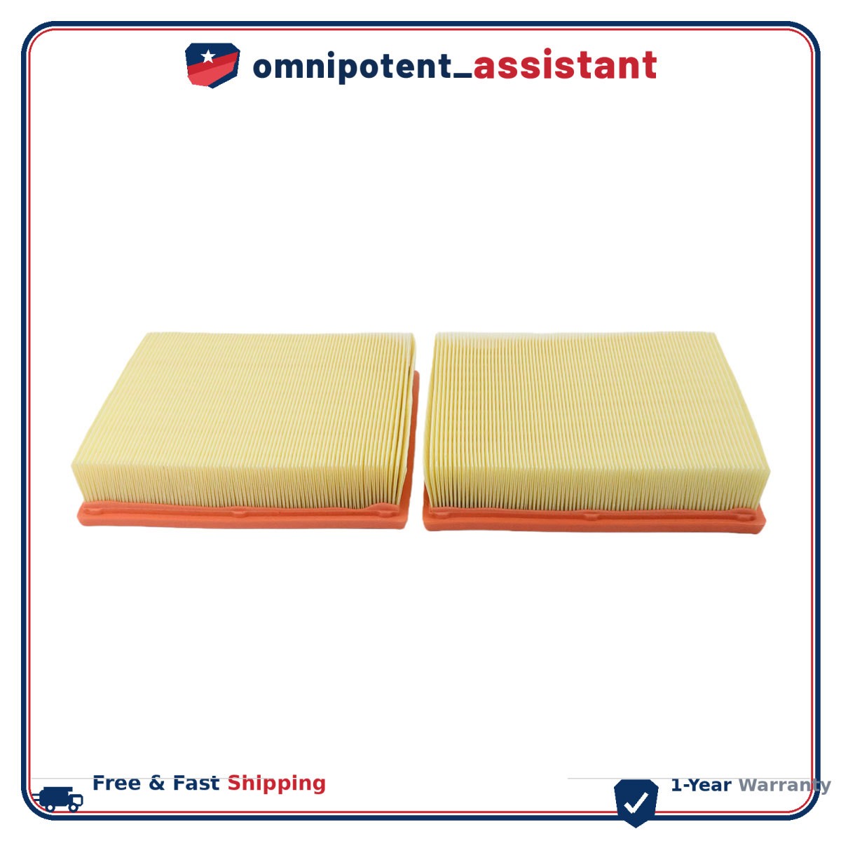 2pcs Air Filter For 1998-2008 Bentley Arnage 4.4L Birkin Models
