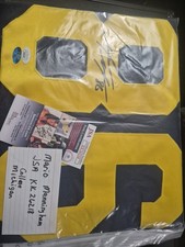Mario Manningham Signed Michigan Navy College Football Jersey - JSA COA
