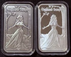 (2) 1 Oz 999 Silver Highland Vampire Antiqued + Proof Bars Kody Duncan Albannach