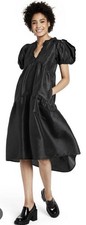 Kika Vargas x Target Black Tiered Ruffle Taffeta Midi Dress Babydoll Goth Small