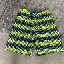 NIKE Men's Neon Green Black Surfing Swim Trunks Board-shorts Sz XL