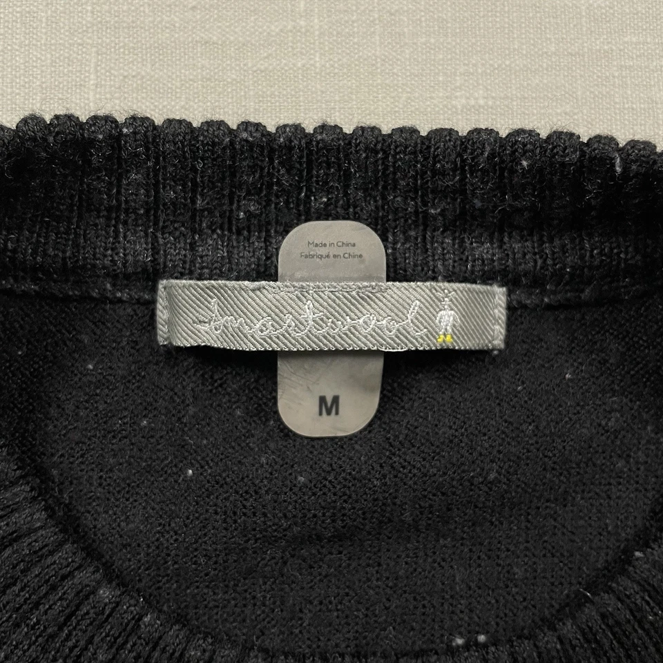 Smartwool Mens Medium Merino Wool Blend Pullover Sweater Black Long Sleeve EUC - Image 2 of 4