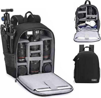 Cwatcun Camera Backpack Bag Professional for SLR DSLR Mirrorless Camera Waterpro
